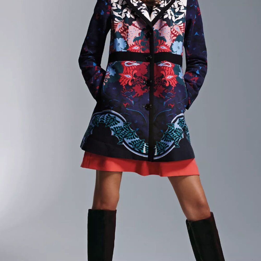 Anthropologie Multicolor Patterned Coat